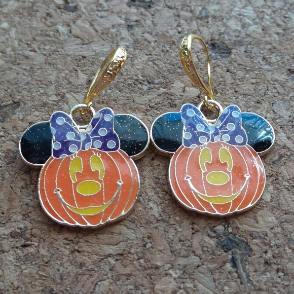 Female Mouse Halloween Gold Tone Earrings (E2-4) - Picture 3 of 3